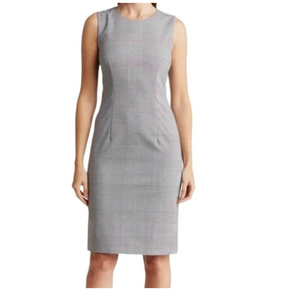 BOSS Hugo Boss dress sleeveless plaid black white size 4